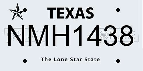 NMH1438 Texas License Plate