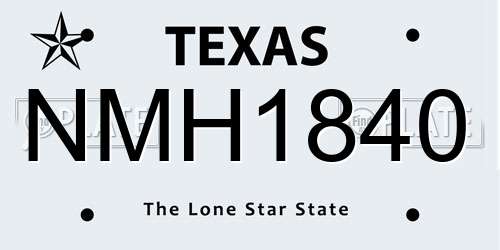 NMH1840 Texas License Plate