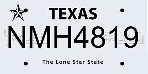 NMH4819 Texas License Plate