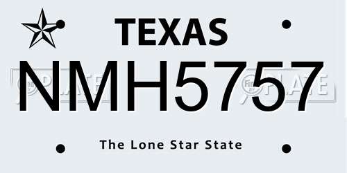 NMH5757 Texas License Plate