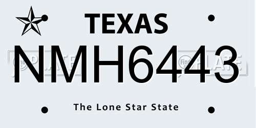 NMH6443 Texas License Plate