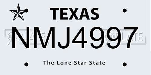 NMJ4997 Texas License Plate