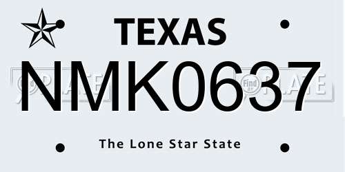 NMK0637 Texas License Plate
