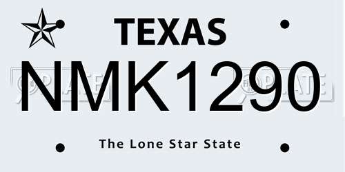 NMK1290 Texas License Plate