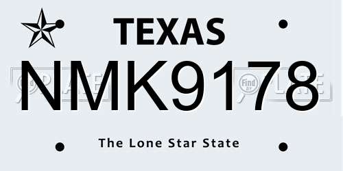 NMK9178 Texas License Plate