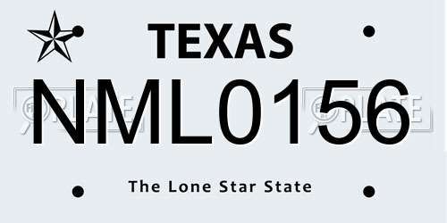 NML0156 Texas License Plate