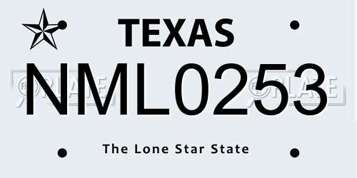 NML0253 Texas License Plate