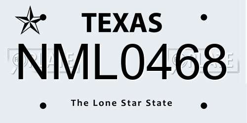 NML0468 Texas License Plate