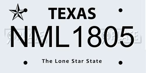 NML1805 Texas License Plate