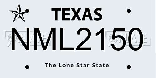 NML2150 Texas License Plate