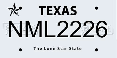 NML2226 Texas License Plate