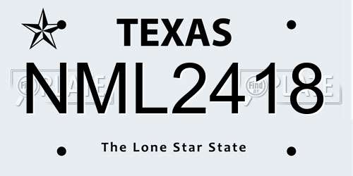 NML2418 Texas License Plate