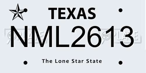 NML2613 Texas License Plate