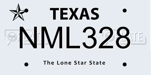 NML328 Texas License Plate