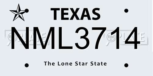 NML3714 Texas License Plate