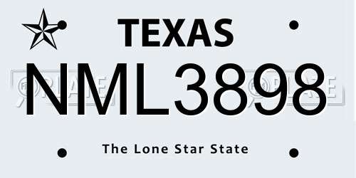 NML3898 Texas License Plate