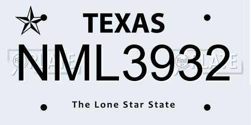 NML3932 Texas License Plate