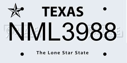 NML3988 Texas License Plate