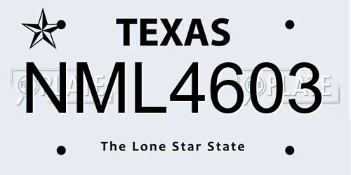 NML4603 Texas License Plate