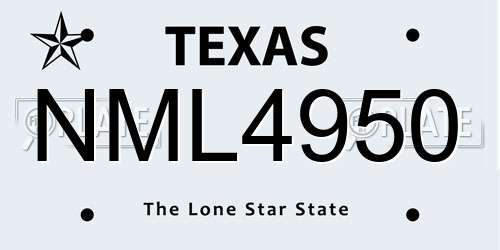 NML4950 Texas License Plate