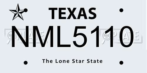 NML5110 Texas License Plate