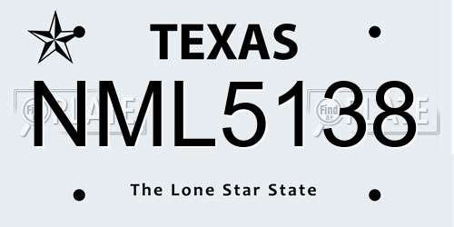 NML5138 Texas License Plate