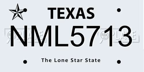 NML5713 Texas License Plate