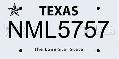 NML5757 Texas License Plate