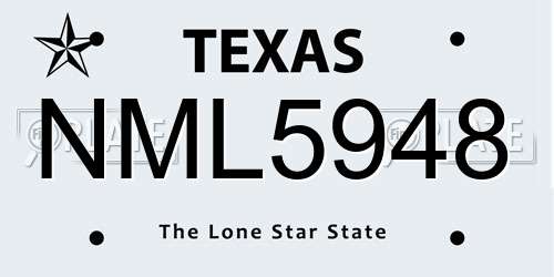 NML5948 Texas License Plate