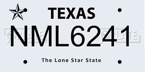NML6241 Texas License Plate