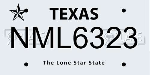 NML6323 Texas License Plate