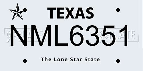 NML6351 Texas License Plate