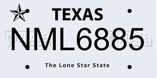 NML6885 Texas License Plate