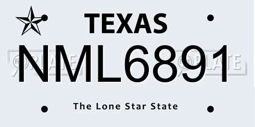 NML6891 Texas License Plate