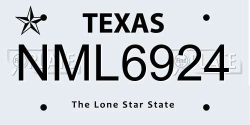 NML6924 Texas License Plate