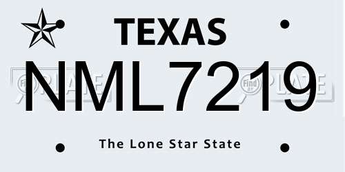NML7219 Texas License Plate