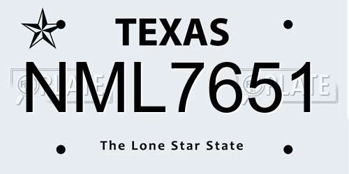NML7651 Texas License Plate