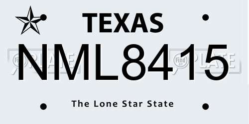 NML8415 Texas License Plate