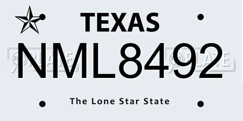 NML8492 Texas License Plate