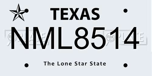 NML8514 Texas License Plate