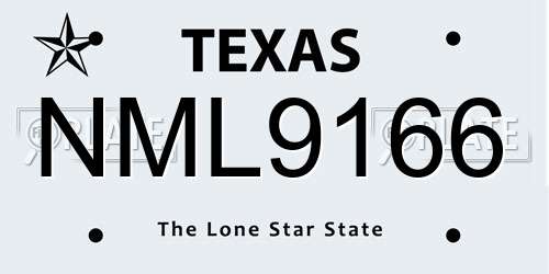 NML9166 Texas License Plate