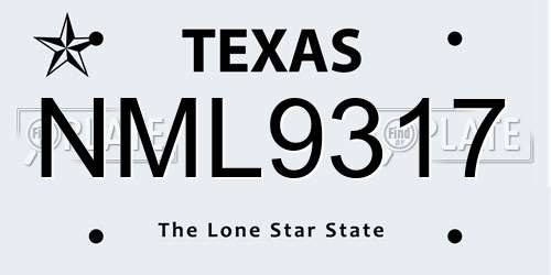 NML9317 Texas License Plate