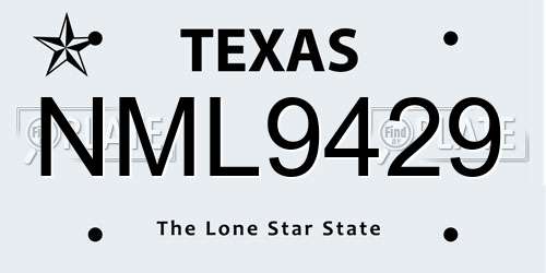 NML9429 Texas License Plate