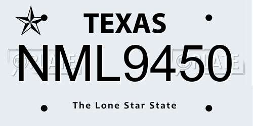 NML9450 Texas License Plate
