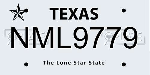 NML9779 Texas License Plate