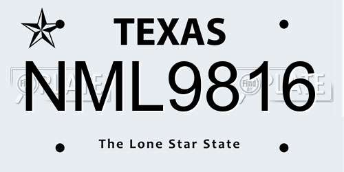 NML9816 Texas License Plate