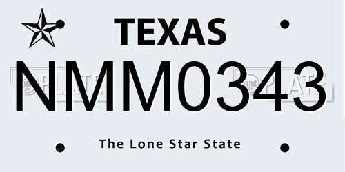 NMM0343 Texas License Plate