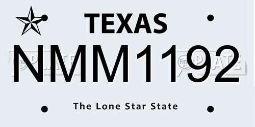 NMM1192 Texas License Plate