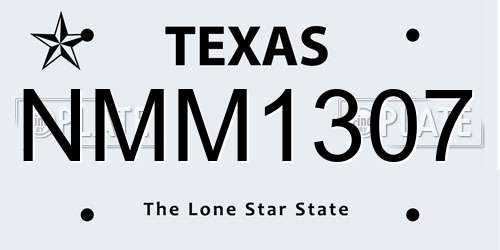 NMM1307 Texas License Plate