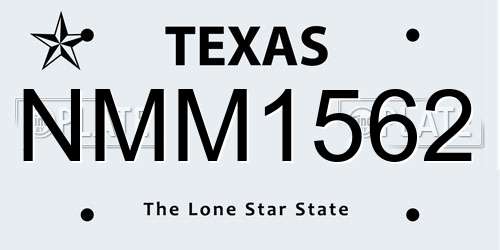 NMM1562 Texas License Plate